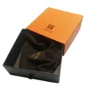 Fancy OEM logo Orange rigid drawer type gift cardboard box packaging