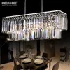 Modern Chandelier Crystal Lights Fitting Rectangle Hanging Lamp for Dining room Pendant Lustres Home Lighting Luminaire Fast Shipping