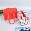 Nonwoven Can Cooler Bag Portable Ice Pack Food Packing Container Dry Ice Insulated Cooler Bags Thermal Lunch Delivery Bags