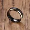 2020 nouvelle mode bandes de mariage en carbure de tungstène 6mm or ligne anneau noir mat fini mâle fiançailles mâle bijoux