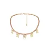 Colar bonito em forma de borboleta com colar de cadeia de link de strass cheia colorido para mulheres festa encantos de jóias