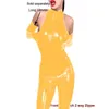 12 Colors High Neck Zipper To Crotch Catsuit Lady Sexy Bodycon Sleeveless Jumpsuit Glossy Cosplay Catsuit Novelty Party Clubwear
