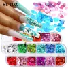 Farfalla Decorazioni per nail art Paillettes Paillette A forma di cuore Fiocchi 3D Fette Lustrino Laser Unghie Holographics Glitter Stickers