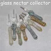 Glass Nectar Mini Water Pipes Hookahs med GR2 Titanium Nail 10mm koncentrat DAB STRUD OLJE RIGS