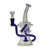 SAML 20cm Tall Klein Dab Rig Hookahs Recycler Glass bong Clear and Blue Oil Rigs Water pipe Female joint size 14.4mm PG5215