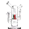 Big Unique TORO Verre Bongs Double Deux Fonctions Narguilé Chicha Épais Bécher Verre Tuyaux D'eau Recycleur Huile Rigs Downstem Perc 12.6 pouces 14MM