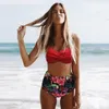 Hoge Taille Bikini 2020 Push Up Badpak Vrouwen Print Bikini's Retro Plus Size Badmode Gewatteerde Badpak Bloemen Strand Wear3169648