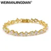 Weimanjingdian vullende traan en ronde kubieke zirkonia CZ Crystal armbanden voor Lady Wedding Bride of Birthday Sieraden Gifts4212548028