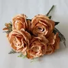 European Fake Roses (10 heads/bunch) 18.9" Length Simulation Autumn Rose for Wedding Home Decorative Artificial Flowers