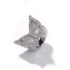나비 CZ 다이아몬드 링 마이크로 포장 된 전체 블링 아이스 아웃 흡입 큐빅 지르콘 패션 망 힙합 쥬얼리 선물