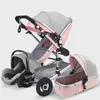 Strollers# multifunctioneel 3 in 1 baby kinderwagen luxe draagbaar hoog landschap 4 wiel vouwwagen goud geboren