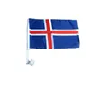 Iceland Car Window Flag of 30x45cm for Car, with 43cm Plastic Poles, Festival Club Digital Printed Polyester , Free Shipping