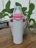 8Oz Sublimation Kind Sippy Cups Leerer Wärmeübertragung-Druck Milchflasche für Kid Gerade Wasserflasche mit Griff und Nippeldeckel A07