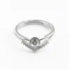 Hopearl Smycken Ring Inställningar Blank 925 Sterling Silver Triangle Like A Crown Pearl Rings Mount 3 stycken