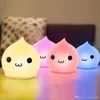 Silicone LED Night Light Touch Sensor Beside Table Lamps Battery Powered Water Drop Lamp Warm White Lights