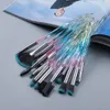 15pcs Colorful Makeup Brushes Set Crystal Brush Face Eye Lip Eye Shadow Eyeliner Eyebrow Eyelash Edge Control Brush Brochas Cosmetic Brushes