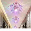 5W DiA100mm Vierkante Moderne Crystal Glas LEIDENE Plafondlamp Gang Woonkamer Foyer Gemonteerde Inbouwlamp