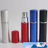 Wysokiej jakości 10ml Mini przenośny atomizer do perfum wielokrotnego napełniania aluminiowa kolorowa butelka z rozpylaczem puste butelki perfum b020