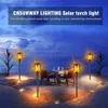 LED lampe torche à flamme solaire lumières extérieures lumière solaire de jardin lampe scintillante cour balcon pelouse chemin projecteur livraison directe