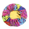 Enfants Fille Satin Bonnet Réglable Double Couche Nuit Sommeil Caps Enfants Africain Imprimer Turban Cheveux Couverture Bébé Chapeau