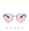 Occhiali da sole Love con rifinitura senza cornice 2020 Nuovi occhiali da sole oceanici per ragazzi e ragazze Moda Dazzle Color Occhiali da sole all'ingrosso