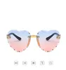 Lunettes de soleil d'amour sans cadre, pour garçons et filles, océan, à la mode, couleur éblouissante, vente en gros, nouvelle collection 2020