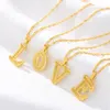 Tiny Gold Initial Letter Necklace for Women Hip Hop A-Z Alphabet Pendant Vintage Necklace Statement Jewelry Christmas Gifts Bijoux Femme