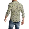 Men039S Casual Shirts Bird Printed Linen Shirt for Women Stand Collar Kort ärm Summer White Man Blue 2021 Herrkläder6090814