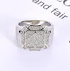 Anelli di intarsio geometrici ghiacciati per gli anelli di diamante hip hop bling anello di diamante anello nuziale d'argento oro anello nuziale d'argento7776810