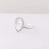 Women's Teardrop Hollow Silhouetete Ring CZ diamond Jewelry for Pandora 925 Sterling Silver Wedding Rings with Original box set