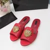 Verano para mujer, playa, zapatillas con fondo rojo, sandalias de diseñador para mujer, sandalias planas de moda, zapatillas de alta calidad 35-43