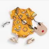 Ins in baby одежда мультфильм животное напечатано младенческая девушка ползунки с коротким рукавом новорожденного мальчика комбинезон бутик малышей малыш лабирец лето 4 дизайна 5535