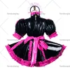 Nowa Sissy Maid PVC Dress Vinyl Uniform CD / TV Kostium Cosplay Cosplay