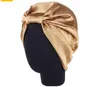 6 couleurs Satin Bonnet Salon Bonnet nuit cheveux chapeau pour cheveux bouclés naturels Double élastique bain sommeil femmes tête couverture Wrap chapeau GD446