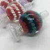 Cachimbo d'água Pyrex colorido Bong de vidro Quartzo Fumar Capa feita à mão Tampa de carburador Bola de bolhas Plataformas de petróleo Portátil Acessórios inovadores de design