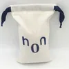 Hochwertiger weicher Schmuckbeutel mit Kordelzug, Geschenkbeutel aus weißem Samt mit Logo