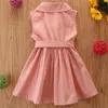 New Girl abiti Summer girls Manica corta Ruffle dress bambini bambino Pullover Lettera felpe bambini abiti firmati ragazze 2 colori