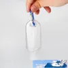 50ml Tomma hand Sanitizerflaskor Alkoholfyllningsbar flaska med nyckelring Hook Outdoor Portable Clear Transparent Gel Bottle EEA1548