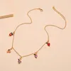 Zoete Hangers Vrouwen Mode Crystal Apple Cherry Grape Fruit Ketting Exquisite Gouden Collier Sieraden Geschenken