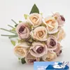 12 pçs artificial rosa flores de seda pequeno buquê flores festa de casamento festivo festa em casa flores decorativas suprimentos 0009fl4710284