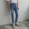 Mäns Jeans män Vintage Broken Hole Fashion Casual Slim Fit Ankel Längd Denim Trousers Man Japan Korea Streetwear Hip Hop Pants1