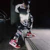 Боковые полосы Трек Jogger Брюки Мужчины 2020 Светоотражающие этикетки Трек шаровары Homme Streetwear Мужской HipHop