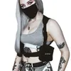 Bolsa de peito punk para mulheres estilo tático streetwear hip-hop pacote de cintura masculino coldres de ombro ao ar livre bolsas laterais G174