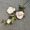 Fake Single Stem Crescent Rose (3 głowy / szt.) 37 "Długość symulacji jesienne róże do domu ślubne ozdobne kwiaty sztuczne