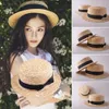 Fashion Mom und Töchter Hüte Baby Mädchen Frau Sommer Boho Strohhalm Kinder Kinder Mutter Bowknot flach breite Krempe Beach Caps Z9tq9270868