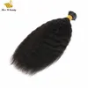 I Tip Pre-bonded Hair Natural Black Color Remy Virgin Kinky Straight HairExtensions Fluffy HumanHair Bundles 100g