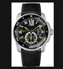 Men Watch Calibre De Black Roman Dial 42mm Steel W7100056 W2CA0004 WSCA0011 Rubber Strap Automatic Fashion Men's Watches Wristwatches