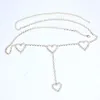 Summer Beach Rhinestone Heart Midjekedjebältesmycken för kvinnor Full Diamond Belly Body Chain Sexig Crystal Jewelry Party Gift273G