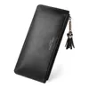 Fashion Wallets Women PU Letter Printing Phone Card Long Wallet Mix Color Zipper Clutch Purse with Tassel