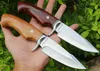 Coltello da caccia dritto Freewolf Outdoor Survival 8Cr13 Lama fissa con manico in palissandro con lama satinata e fodero in pelle